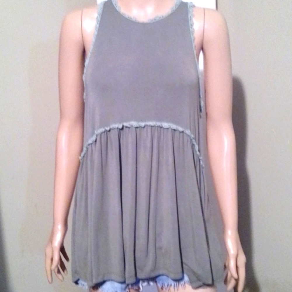 Pol Green Baby Doll Tank Top